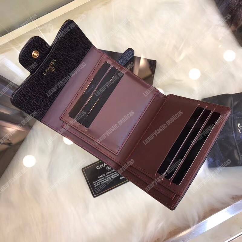 Ch*el classic small flap wallet black