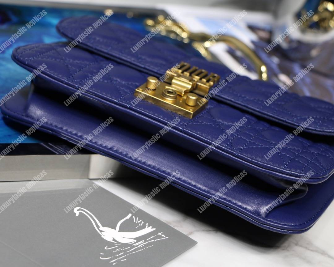 D*or lambskin D*oraddict flap bag blue