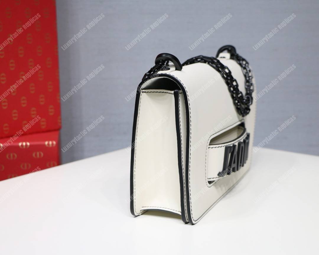 j’aD*or off-white matte calfskin ultra black flap bag