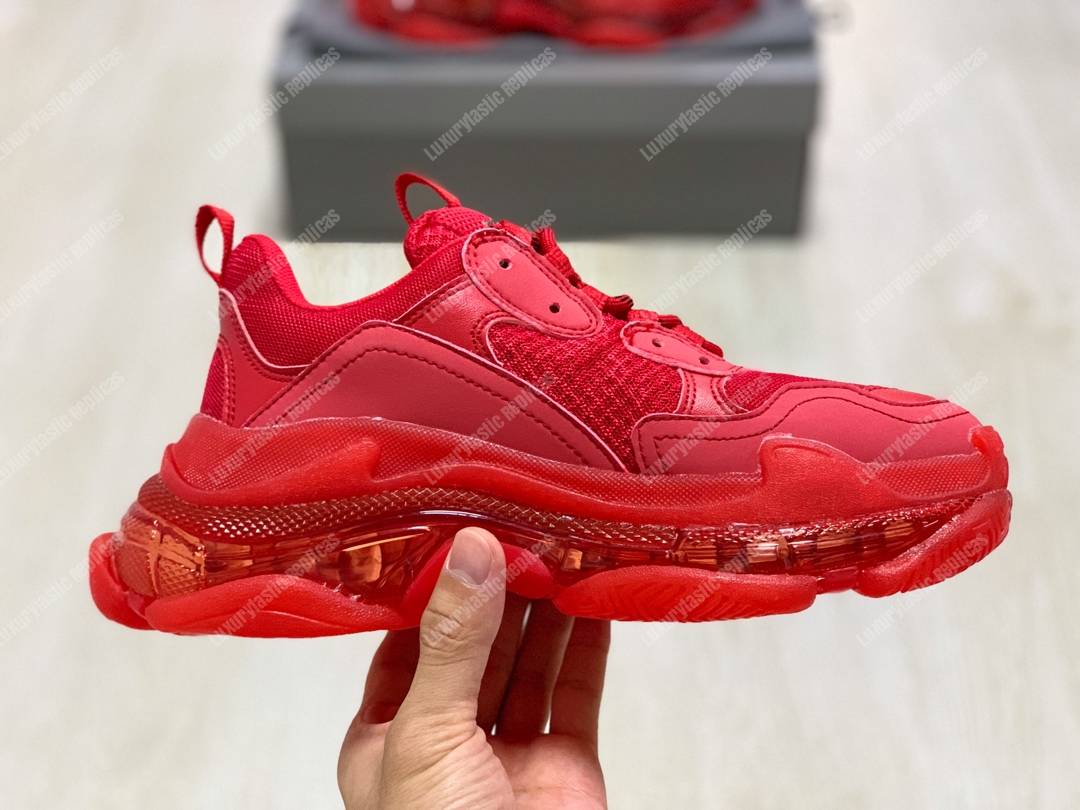Ba*len*cia*ga triple s clear sole red