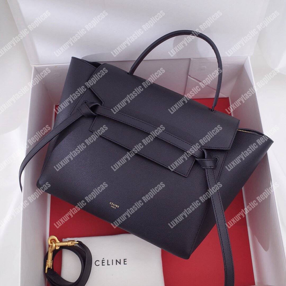 Ce**e mini belt bag in grained calfskin black