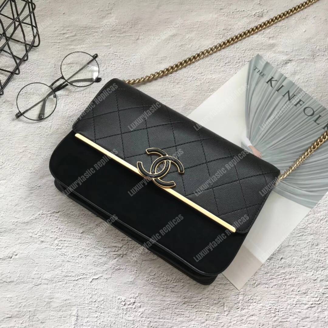 Ch*el classic flap bag black