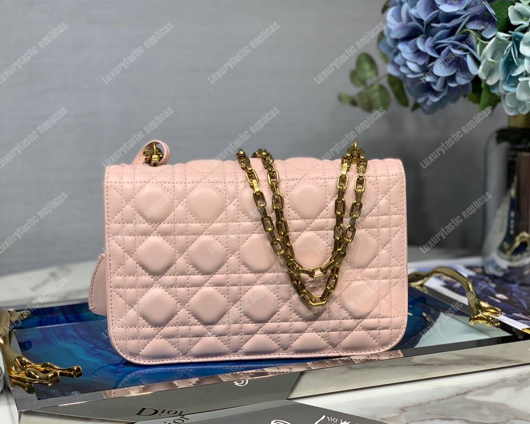 D*or lambskin D*oraddict flap bag pink