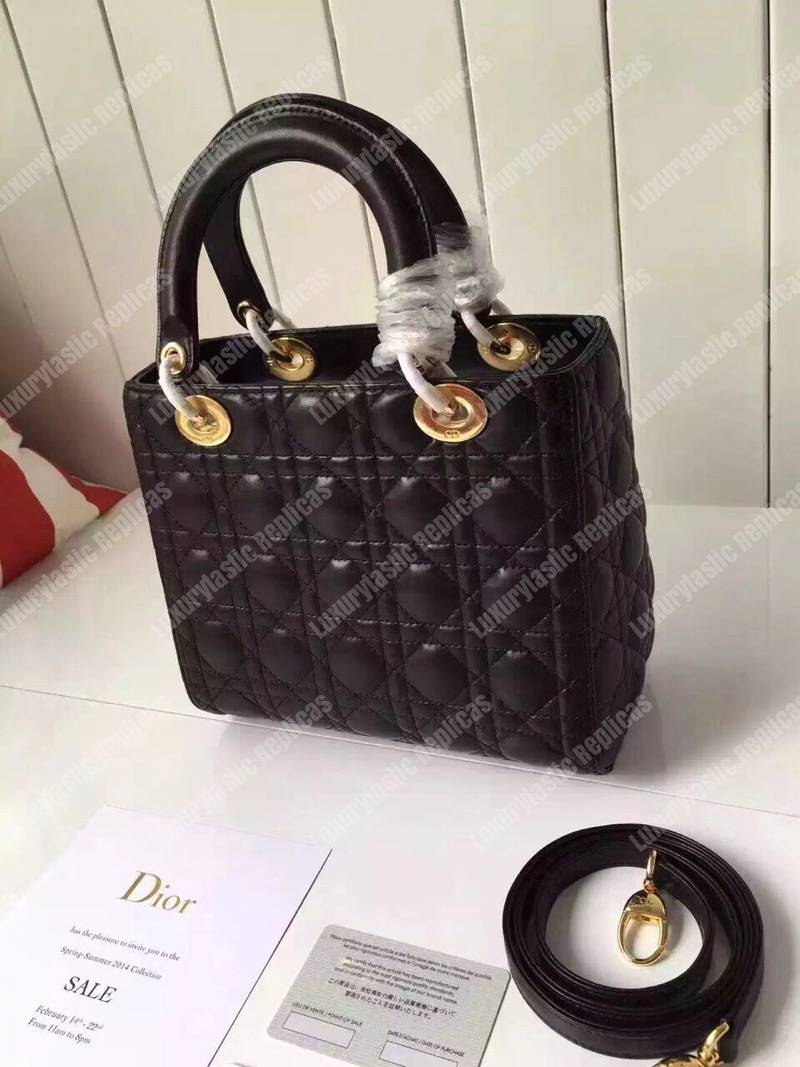 lady D*or lambskin bag black
