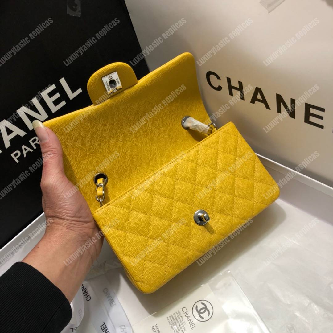 Ch*el mini flap bag yellow