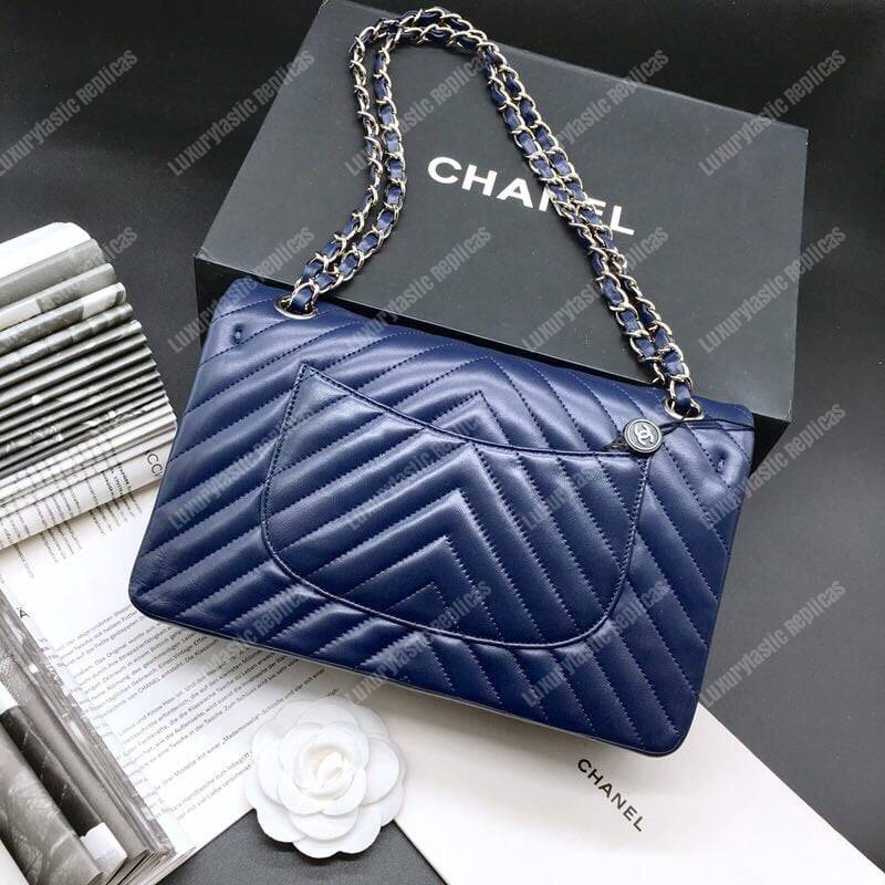 Ch*el classic medium handbag blue