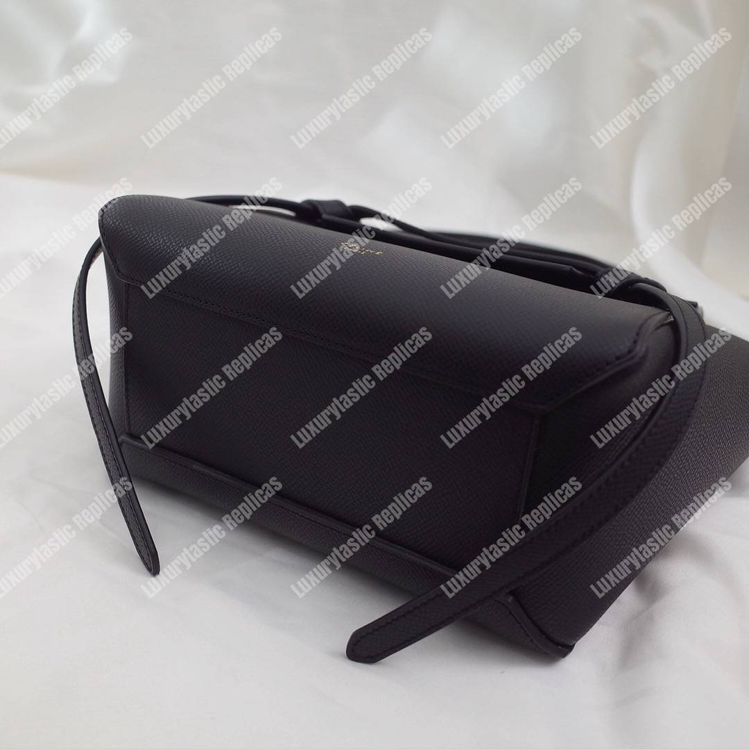 Ce**e nano belt bag in grained calfskin black