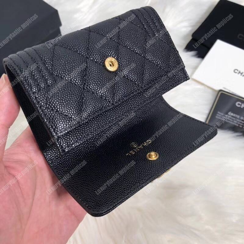 Ch*el boy small flap wallet black