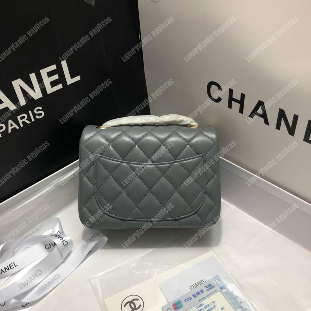 Ch*el mini flap bag dark grey