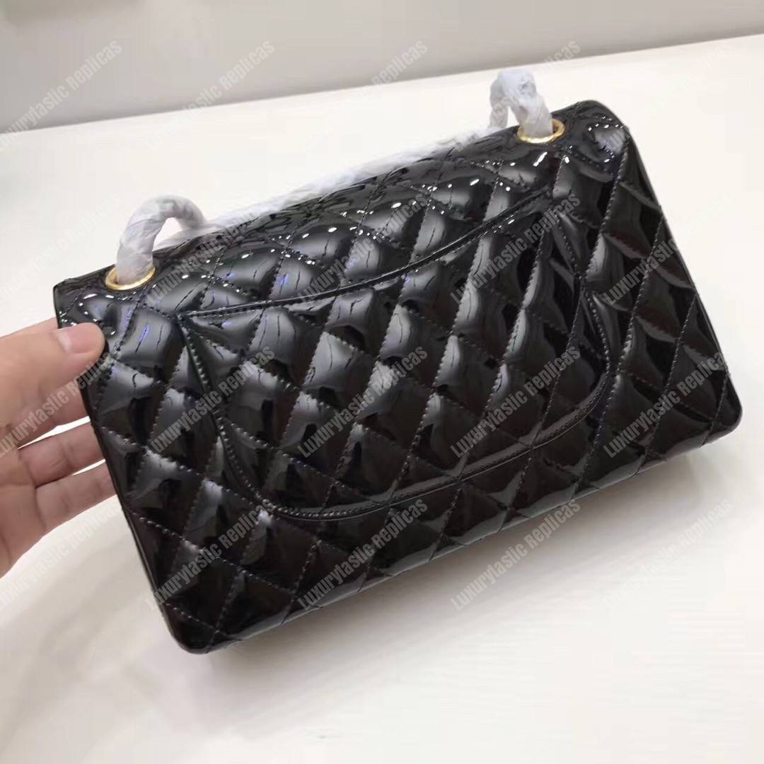 Ch*el classic medium flap bag black