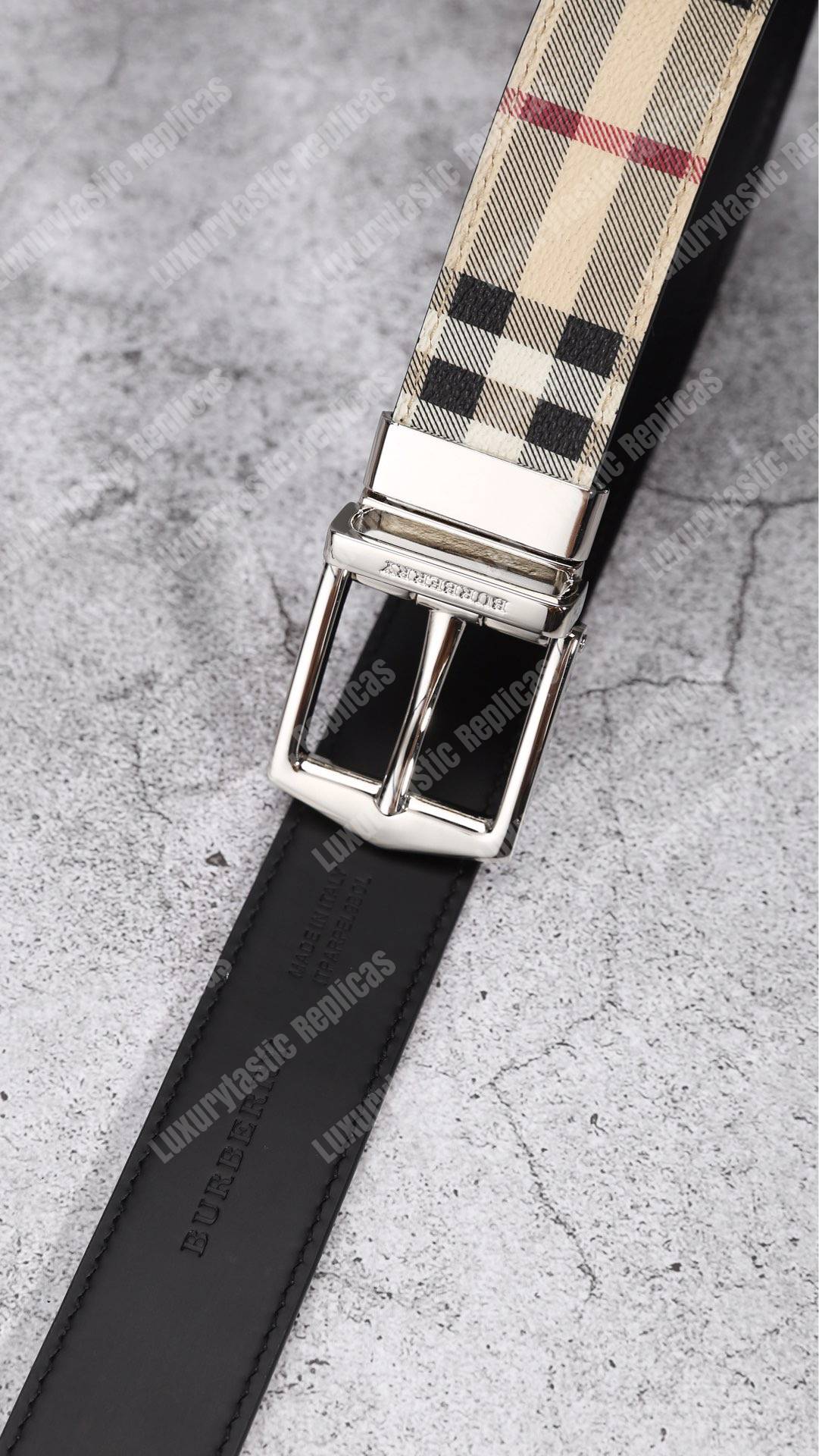 B**rry reversible vintage check leather belt