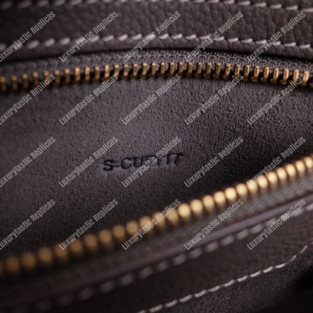 Micro Luggage Handbag In Drummed Calfskin Souris