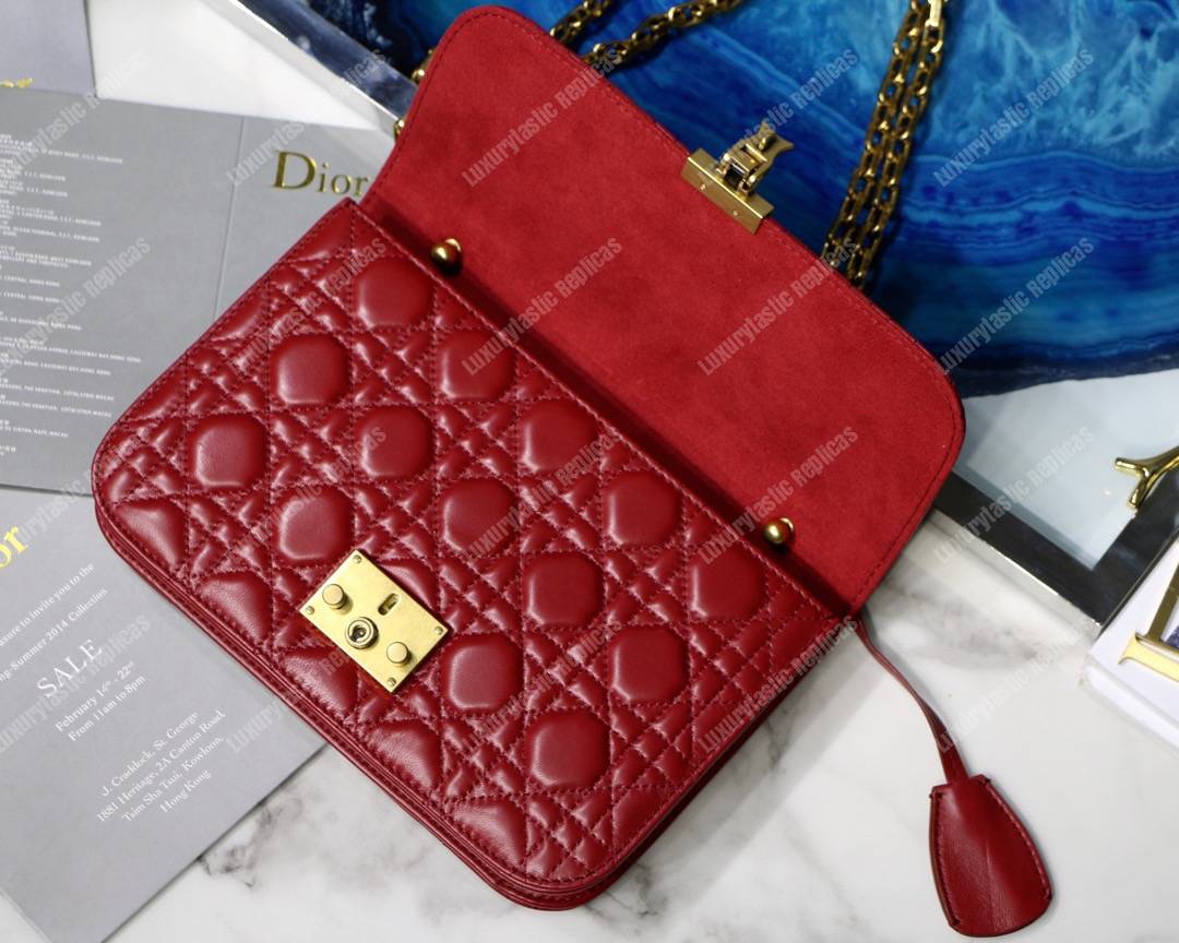 D*or lambskin D*oraddict flap bag burgundy