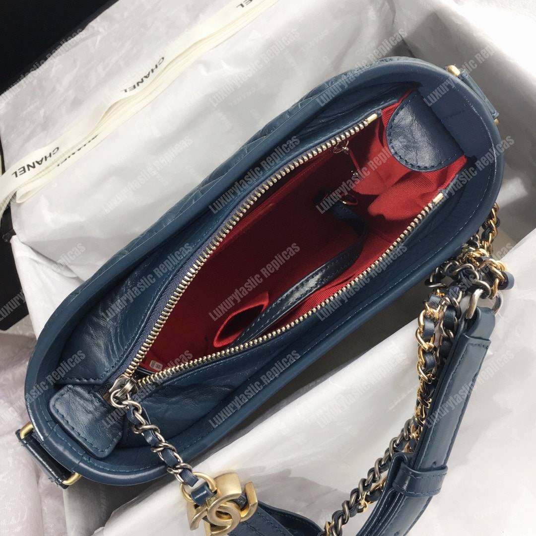 Ch*el’s gabrielle small hobo bag blue