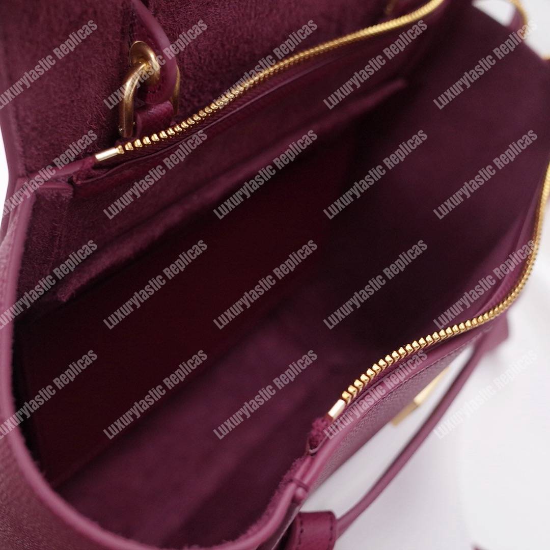 Ce**e nano belt bag in grained calfskin raspberry