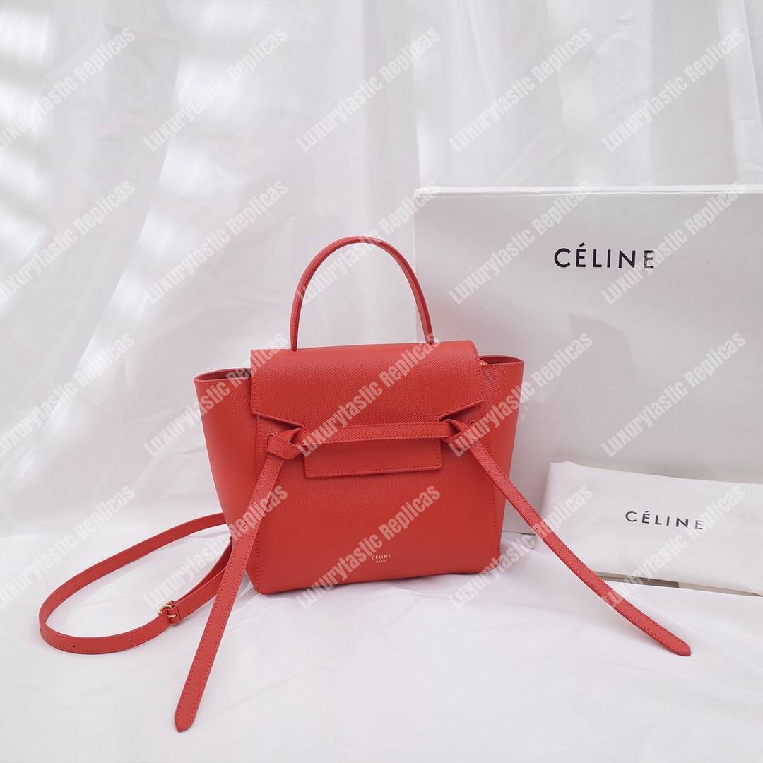 Ce**e nano belt bag in grained calfskin ruby
