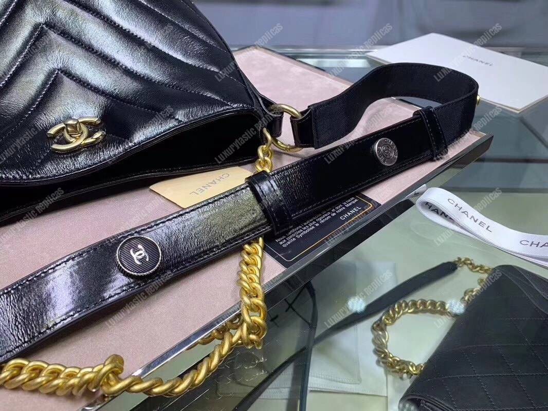 Ch*el hobo handbag black