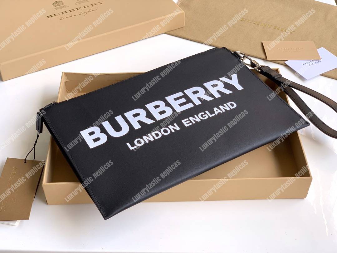 B**rry logo print zip pouch black