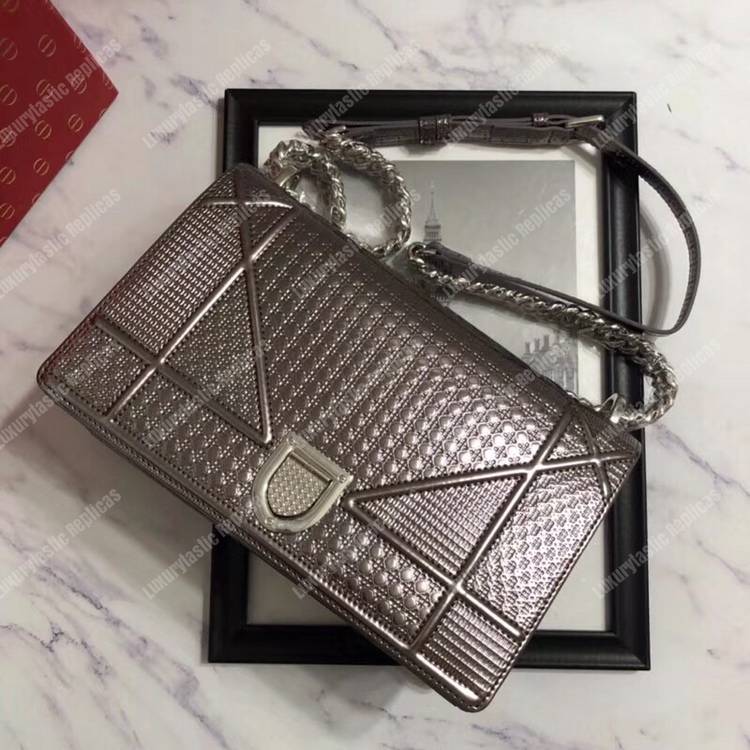 D*orama champagne metallic calfskin flap bag