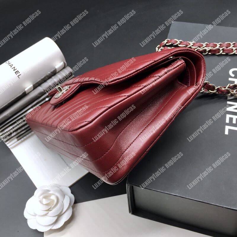 Ch*el classic medium handbag burgundy