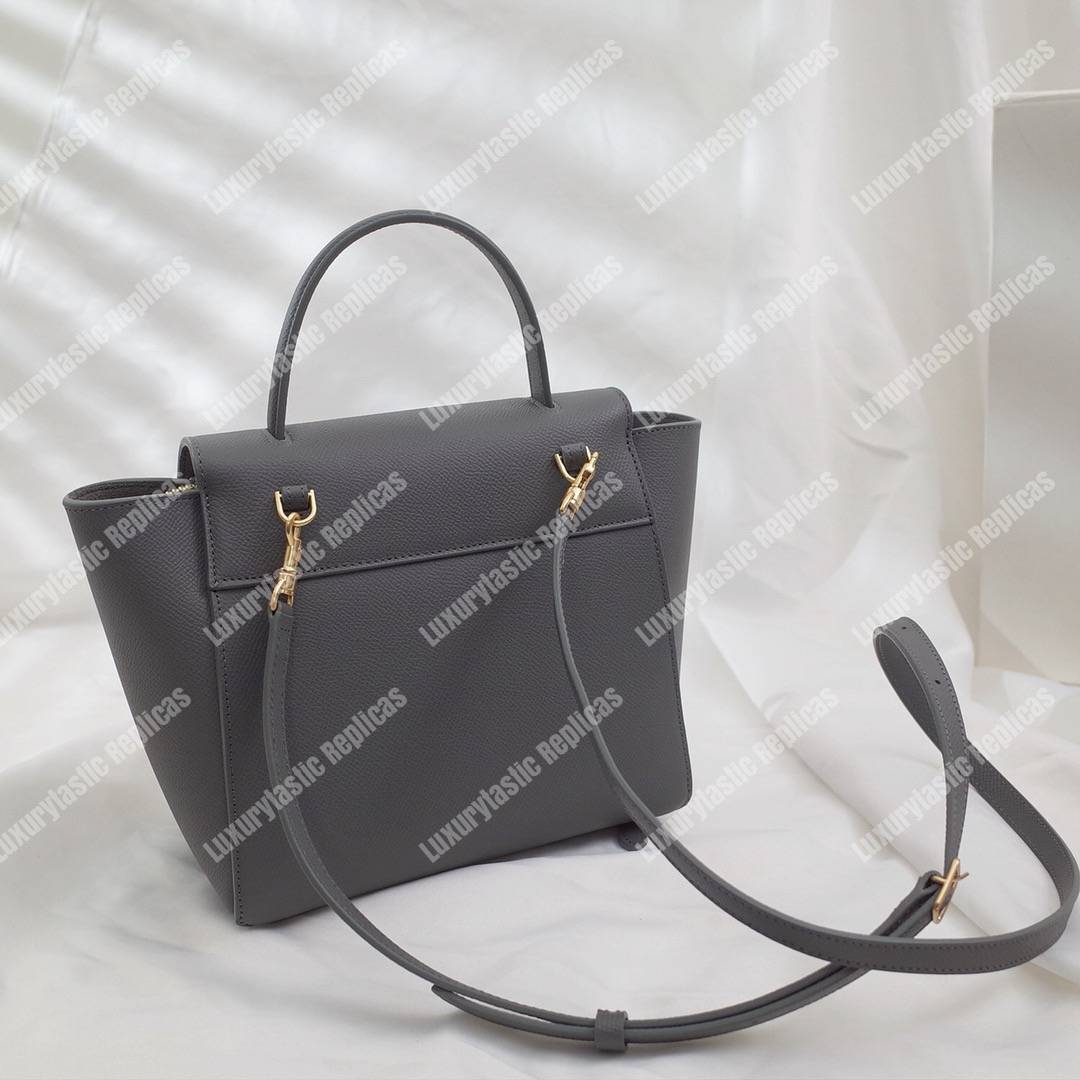 Ce**e nano belt bag in grained calfskin grey
