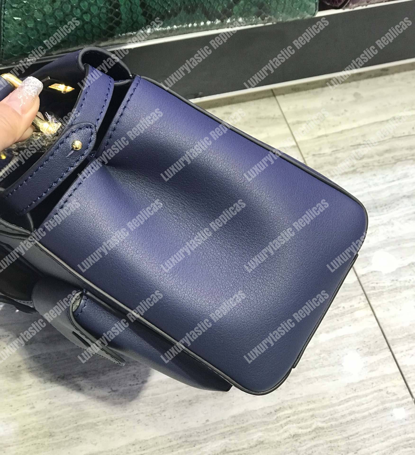 F**di peekaboo iconic mini blue leather bag