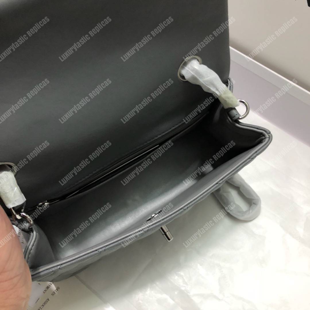 Ch*el mini flap bag dark grey