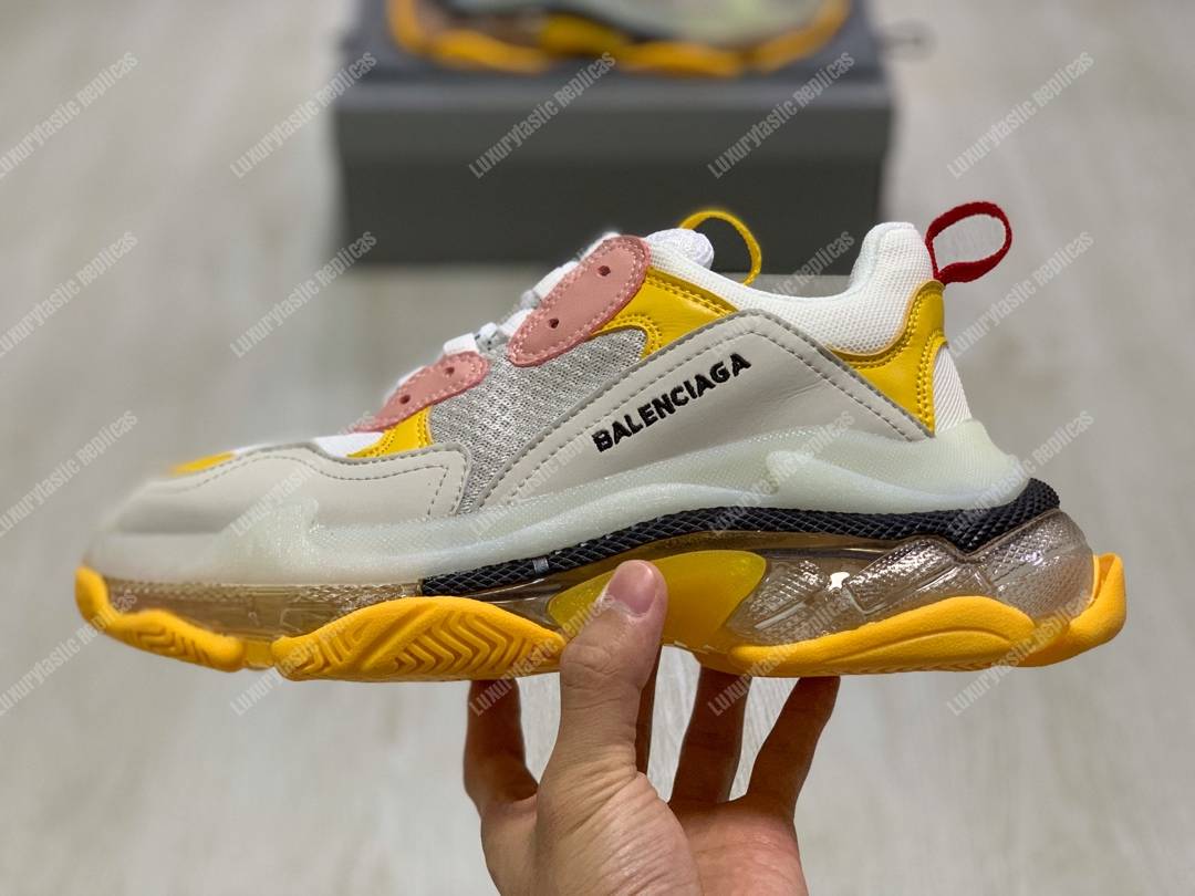 Ba*len*cia*ga triple s clear sole gray/yellow/pink