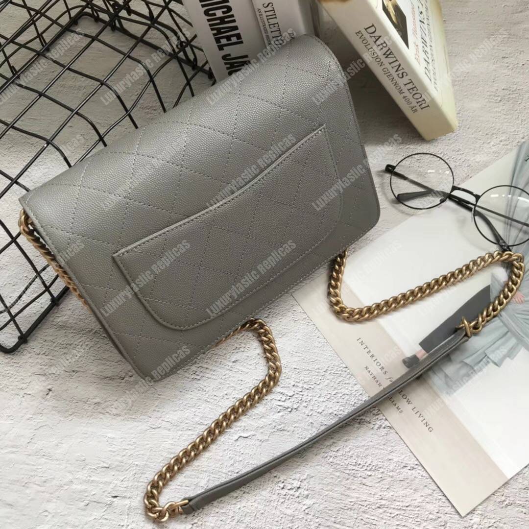 Ch*el classic flap bag grey