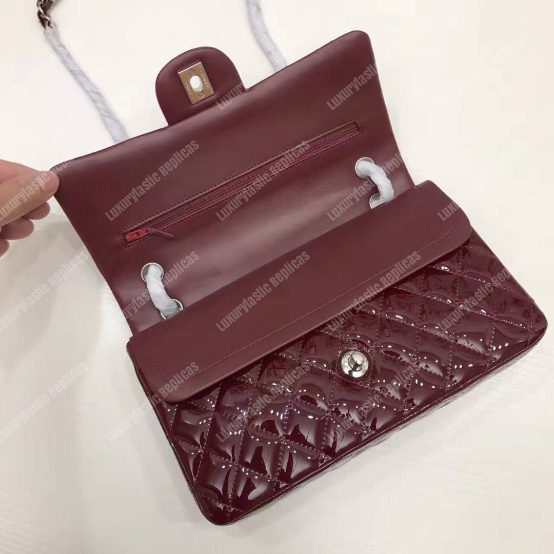 Ch*el classic medium flap bag burgundy