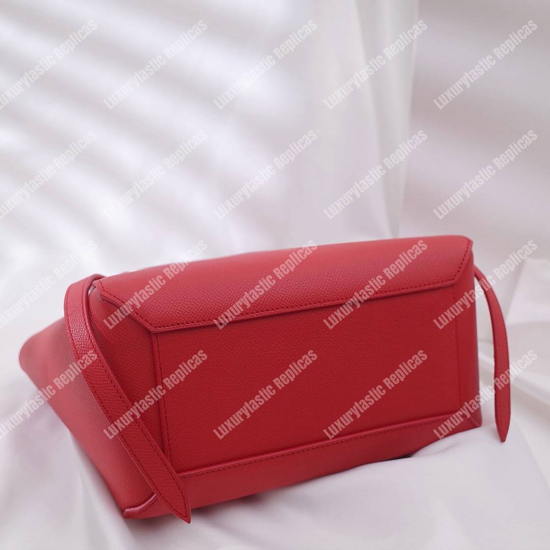 Ce**e micro belt bag in grained calfskin ruby