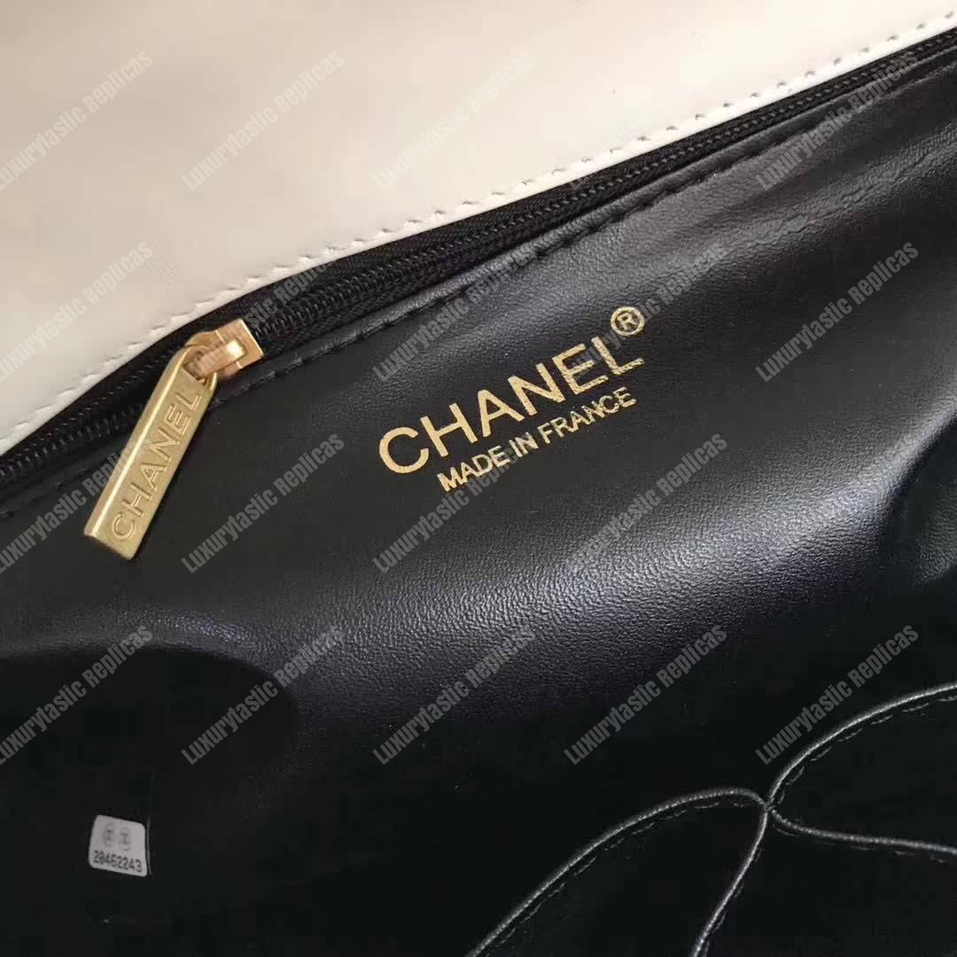 Ch*el flap bag white