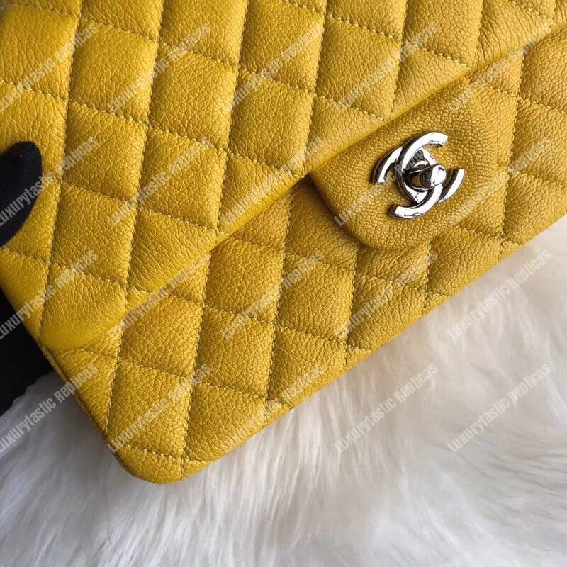 Ch*el medium classic handbag yellow