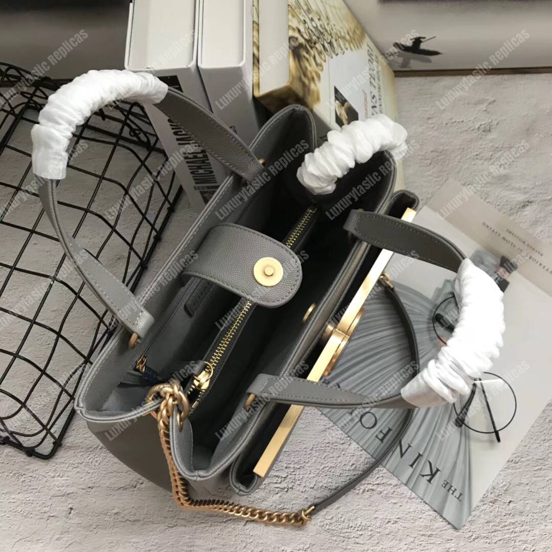 Ch*el large shopping bag grey