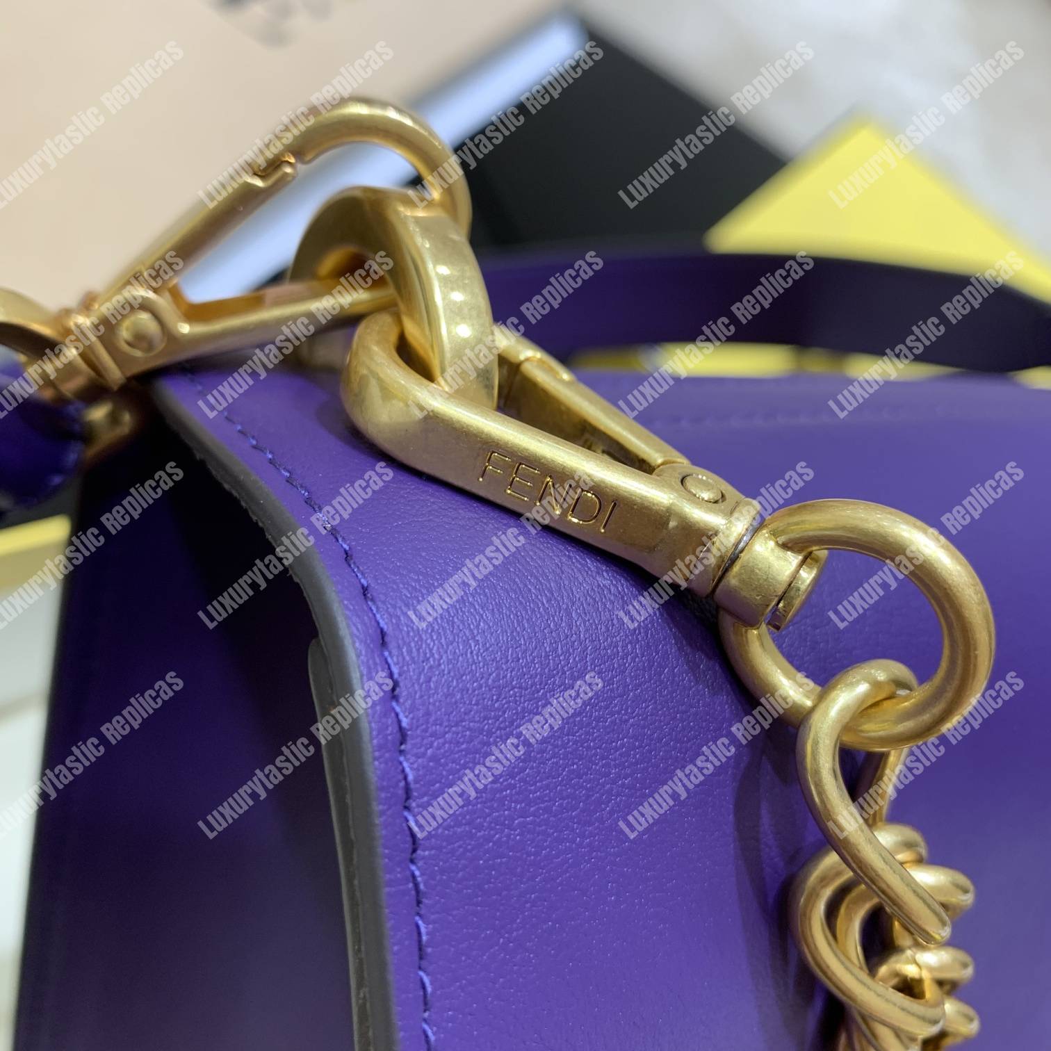 F**di kan u leather bag purple