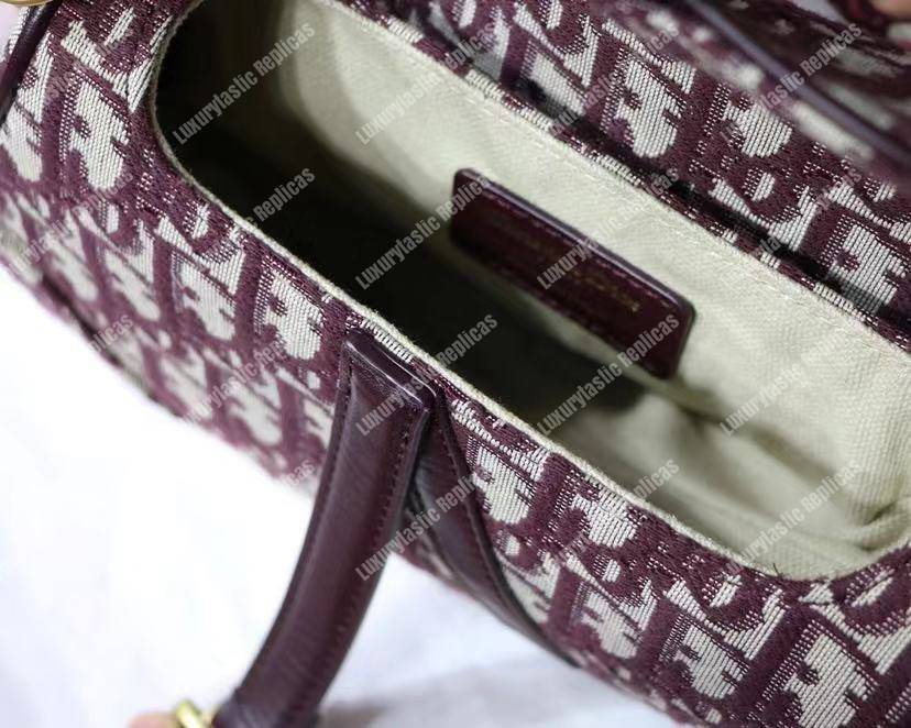 mini D*or burgundy oblique saddle bag