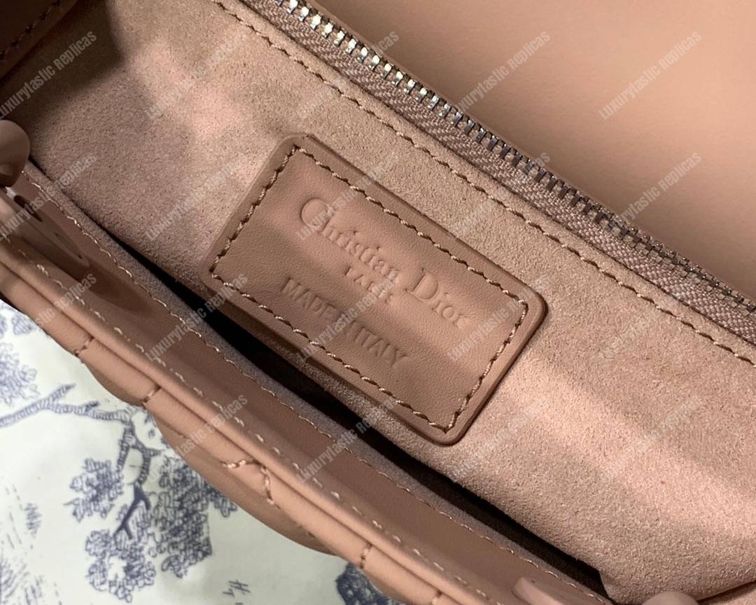 mini lady D*or bag ultra-matte blush powder-colored