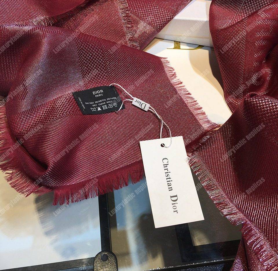 CD Oblique 140 Stole Wine Red