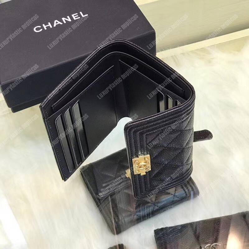 Ch*el boy small flap wallet black