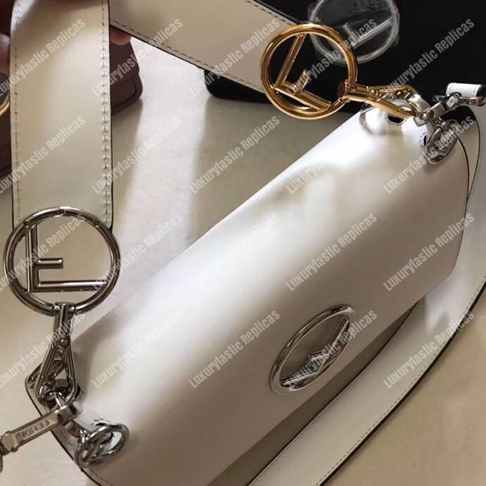 F**di kan i f white leather bag