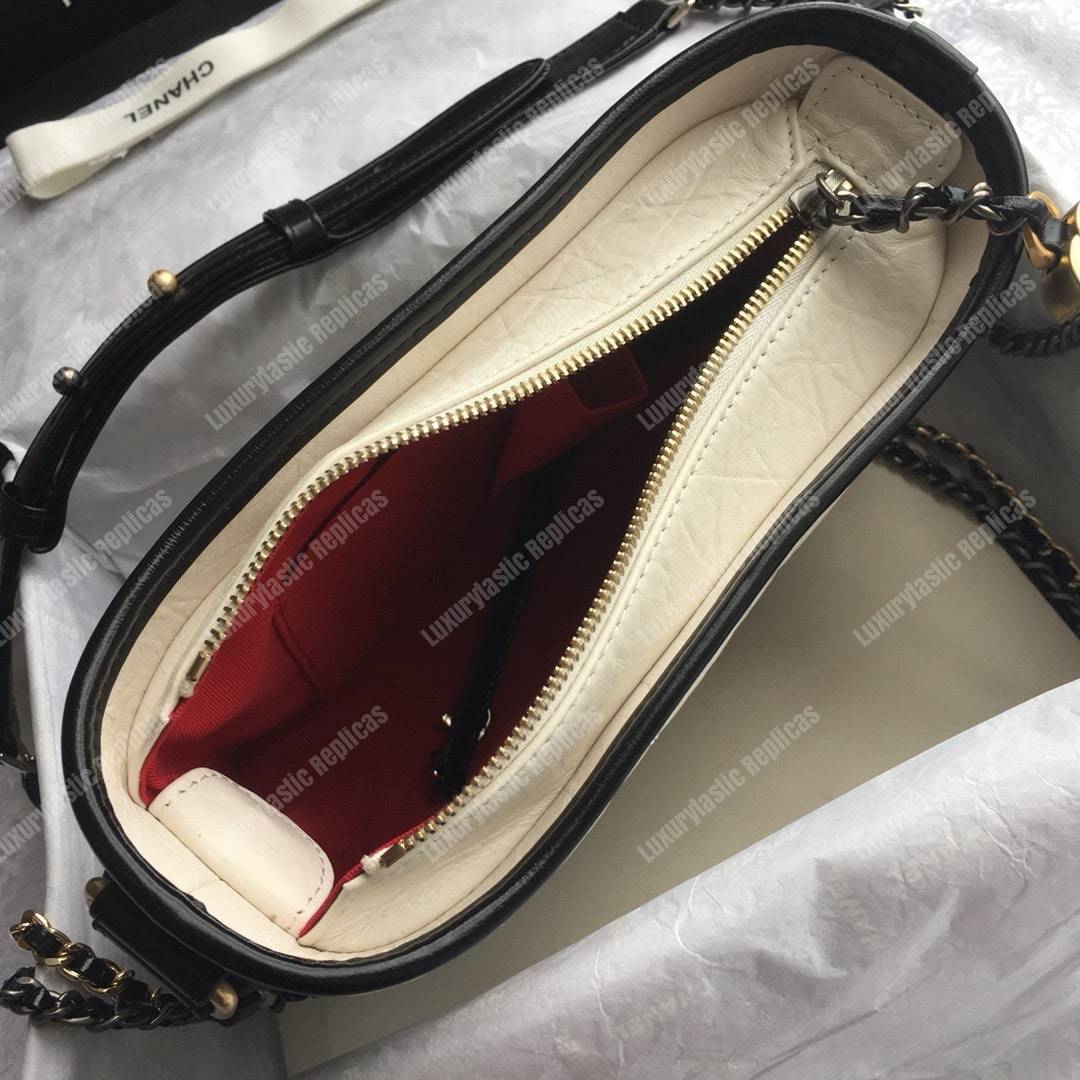 Ch*el’s gabrielle small hobo bag white