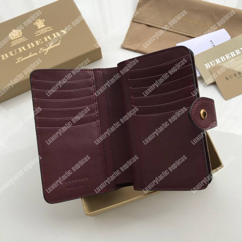 B**rry house check and leather wallet dark brown