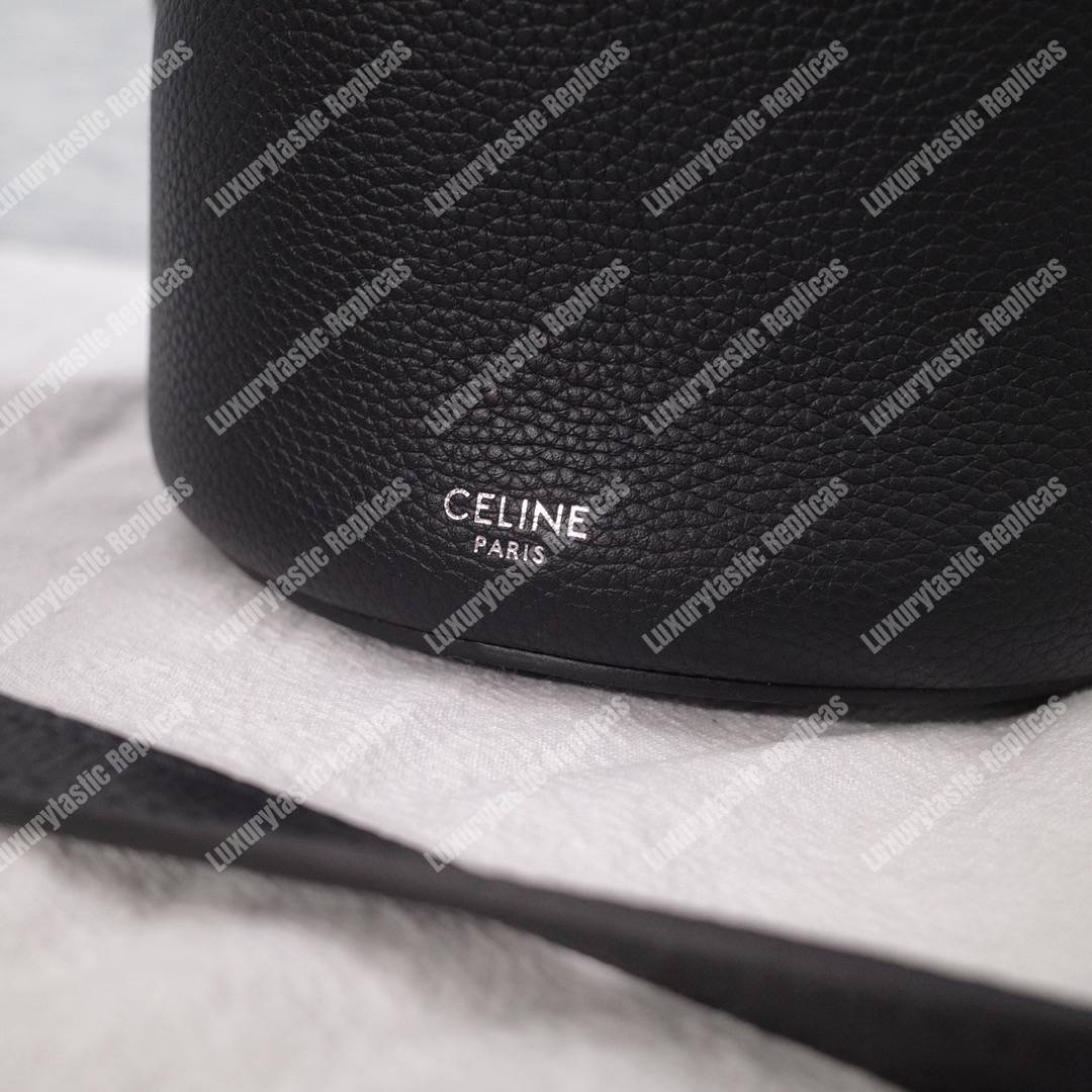 Ce**e big nano bucket in supple grained calfskin black