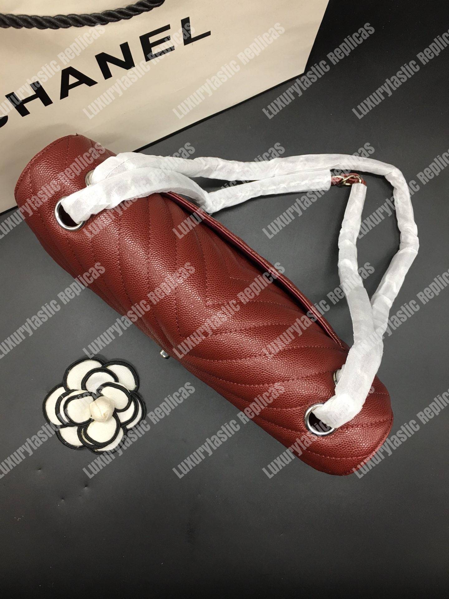 Ch*el classic medium handbag burgundy