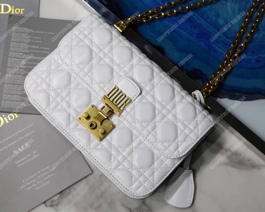 D*or lambskin D*oraddict flap bag white