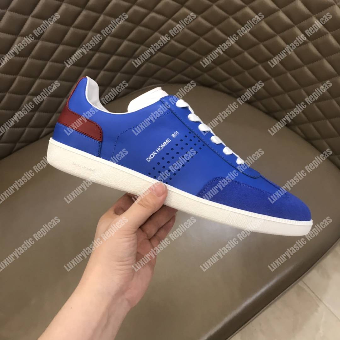 D*or “b01” sneaker blue suede calfskin & blue smooth calfskin