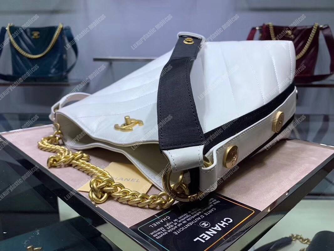 Ch*el hobo handbag white