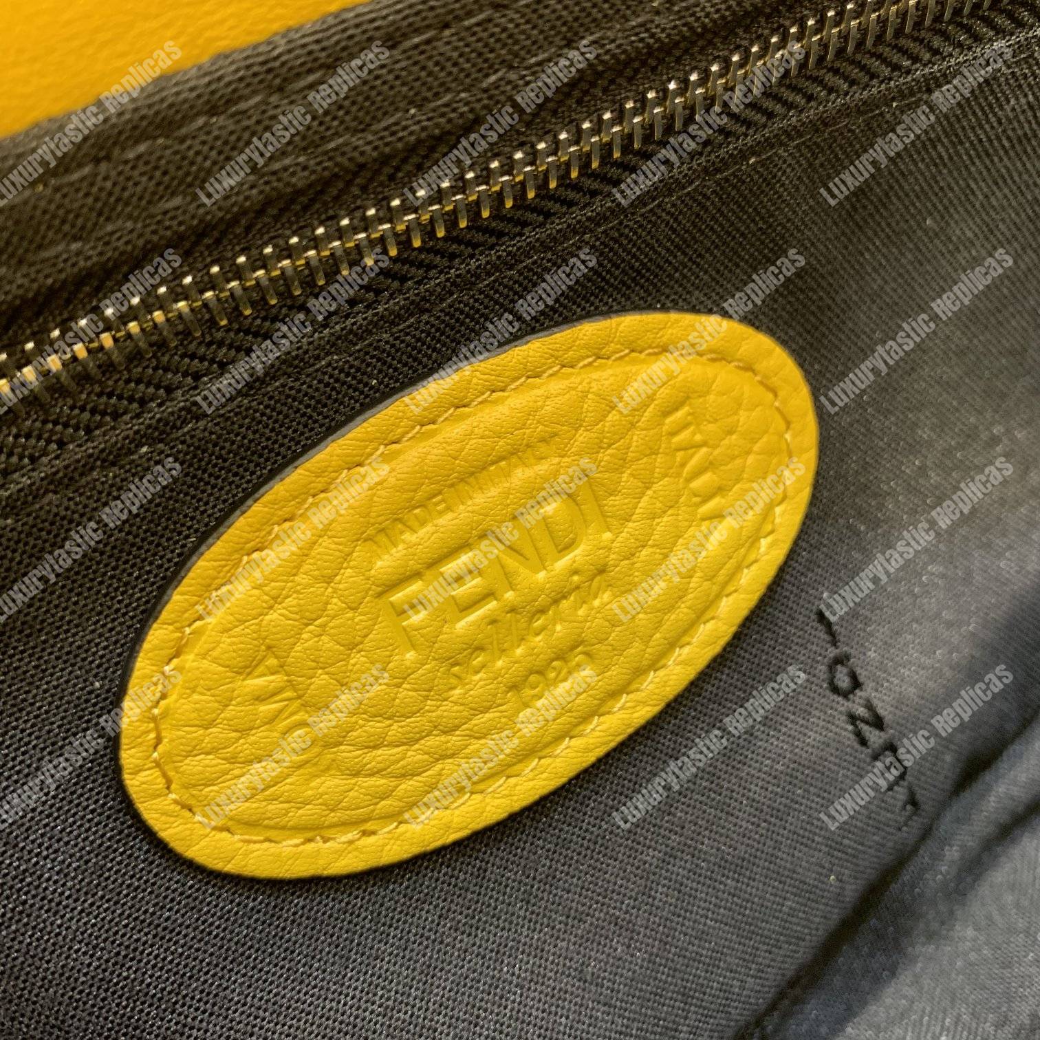 F**di baguette yellow leather bag