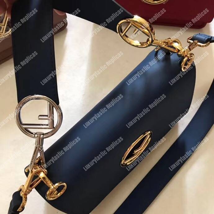 F**di kan i f blue leather bag