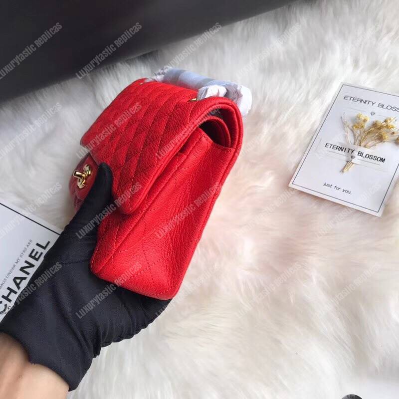 Ch*el medium classic handbag red